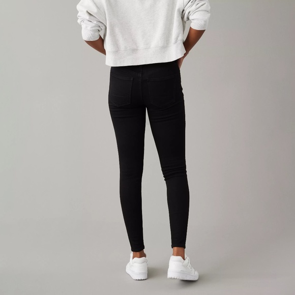 American Eagle Dream High Waisted Jegging, Black Denim | Size: 000 Regular Used - Picture 2 of 12